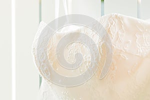 White Wedding dress detail