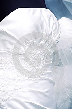 White wedding dress detail