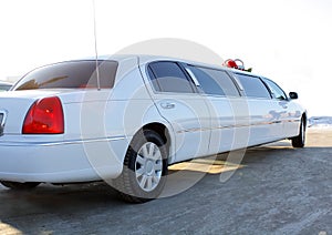 White wedding limousine