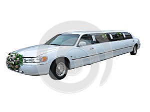 White wedding limousine