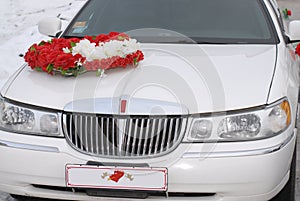 White wedding limousine