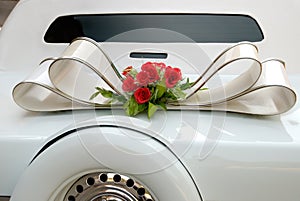 White wedding limousine