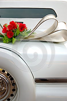 White wedding limousine