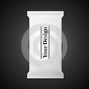 White wet wipes package on black