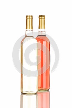 White and white zinfandel wine bottles photo
