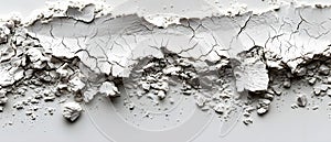 White Willow Bark Powder on White: A Study in Texture and Simplicity. Concept Texture Study,