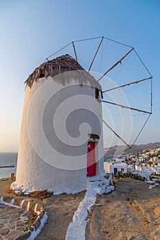 White windmill at Mykonos, Greece