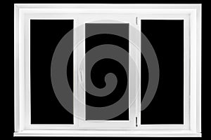 White window frame isolated on the black background