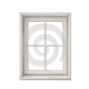 White window frame isolated on white background