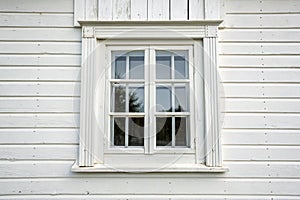White window frame isolated on white background