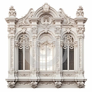 Baroque-inspired Ornate Window: 3d Illustration Of Georgian Architecture