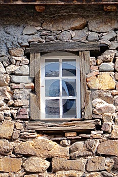 White window of an old castle
