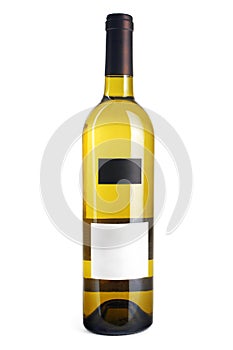 Vino bianco una bottiglia 