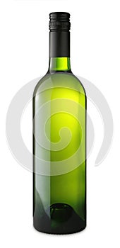 White wine bottle with path - Stock Image