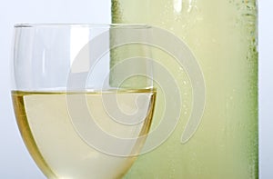 White wine in a glass photo