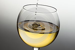 White wine glass with copy space