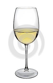 White wine glass, isolated