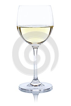 White wine glass isolated on white