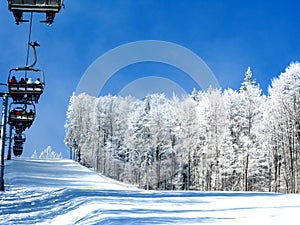 White winter in the mountains ( ski resort )