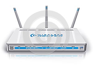 White wireless ADSL router