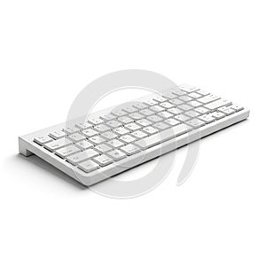 White Wireless Computer Keyboard on a Clean White Background