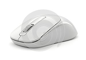 White wireless computer mouse isolated on white background
