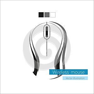 White Wireless Computer Mouse on White Background.