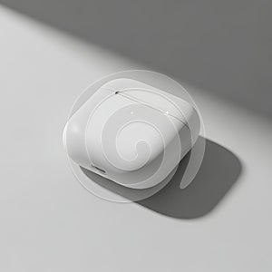White wireless earbuds charging case