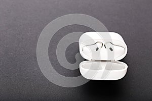 White wireless earphones