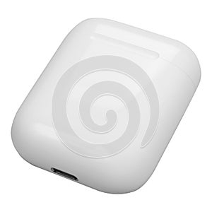 White wireless earphones case