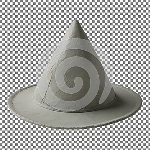 White Witch Hat on Checkered Background