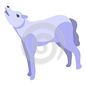 White wolf icon, isometric style