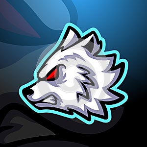 White wolves mascot esport logo design