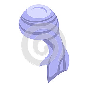 White woman turban icon isometric vector. Arab hat