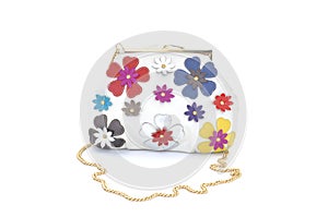 White Women purse with flowers