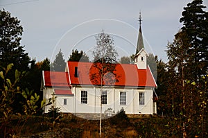 White wood church Stole, Telemark, Norway