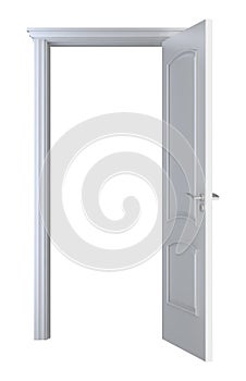 White wood doorframe