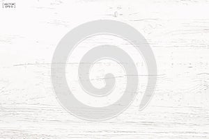 White wood pattern and texture for background. Vector