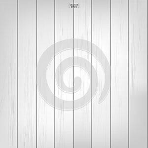 White wood pattern and texture for background. Vector