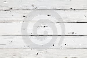 White wood plank desktop texture background.  Old wooden desktop.