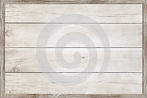 white wood planks with a wooden frame on a white background
