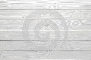 White wood table background, top view. Textured painted floor, board texture, wooden siding. Light gray horizontal planks, grey