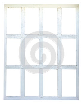 White wood window frame isolated on white background