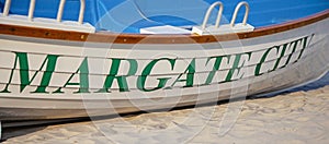 Boat on the beach in Margate New Jersey photo