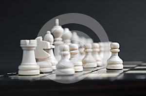 White wooden chess photo
