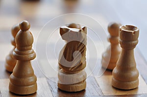 White Wooden Chess Pieces