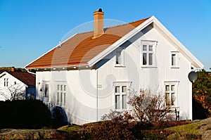 White wooden house with windows