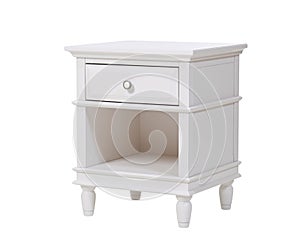 White wooden nightstand