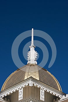 White wooden roof gable mast