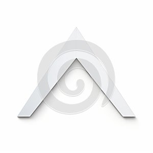 White Wooden Triangle Design Vector Icon - Realistic Trompe-l\'oeil Style